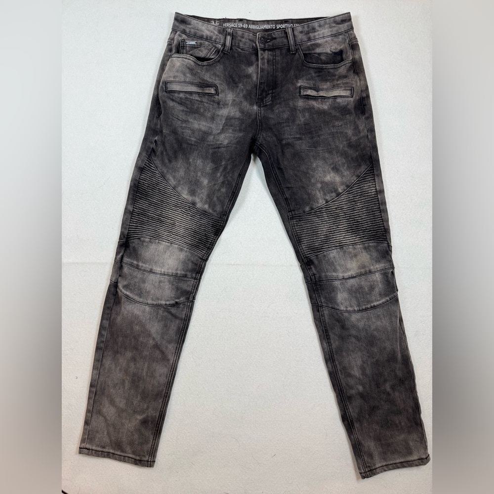 Versace 19-69 gray wash slim fit denim pants